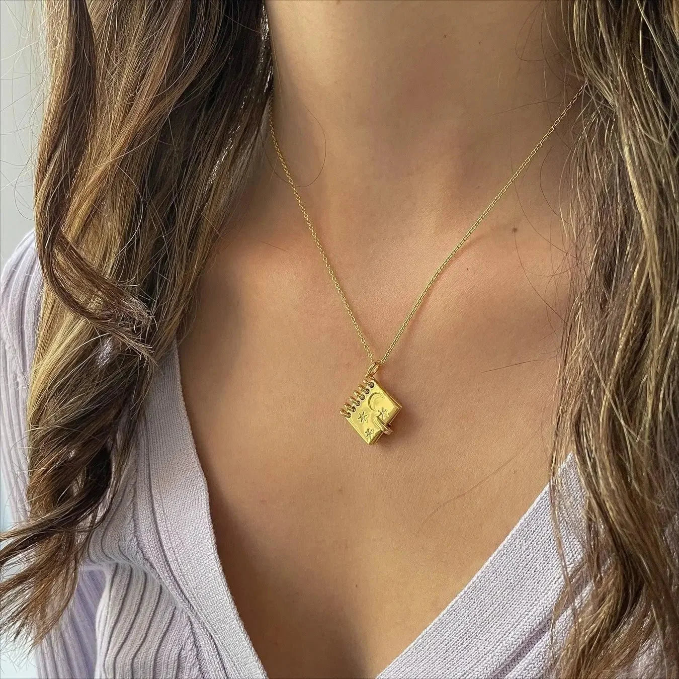 18k "I Love You To The Moon and Back" Booklet Necklace