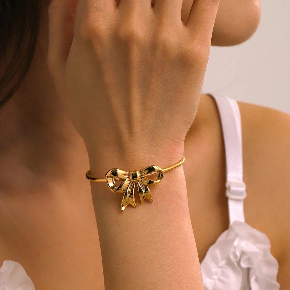 Feminine Bow Cuff Bracelets
