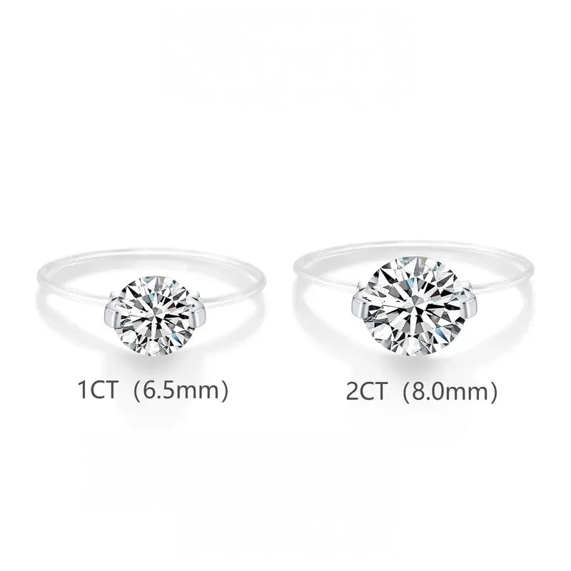 S925 1-2 Carat Moissanite Invisible Band Ring