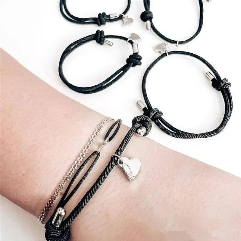 4pc Magnetic Heart Rope Bracelets