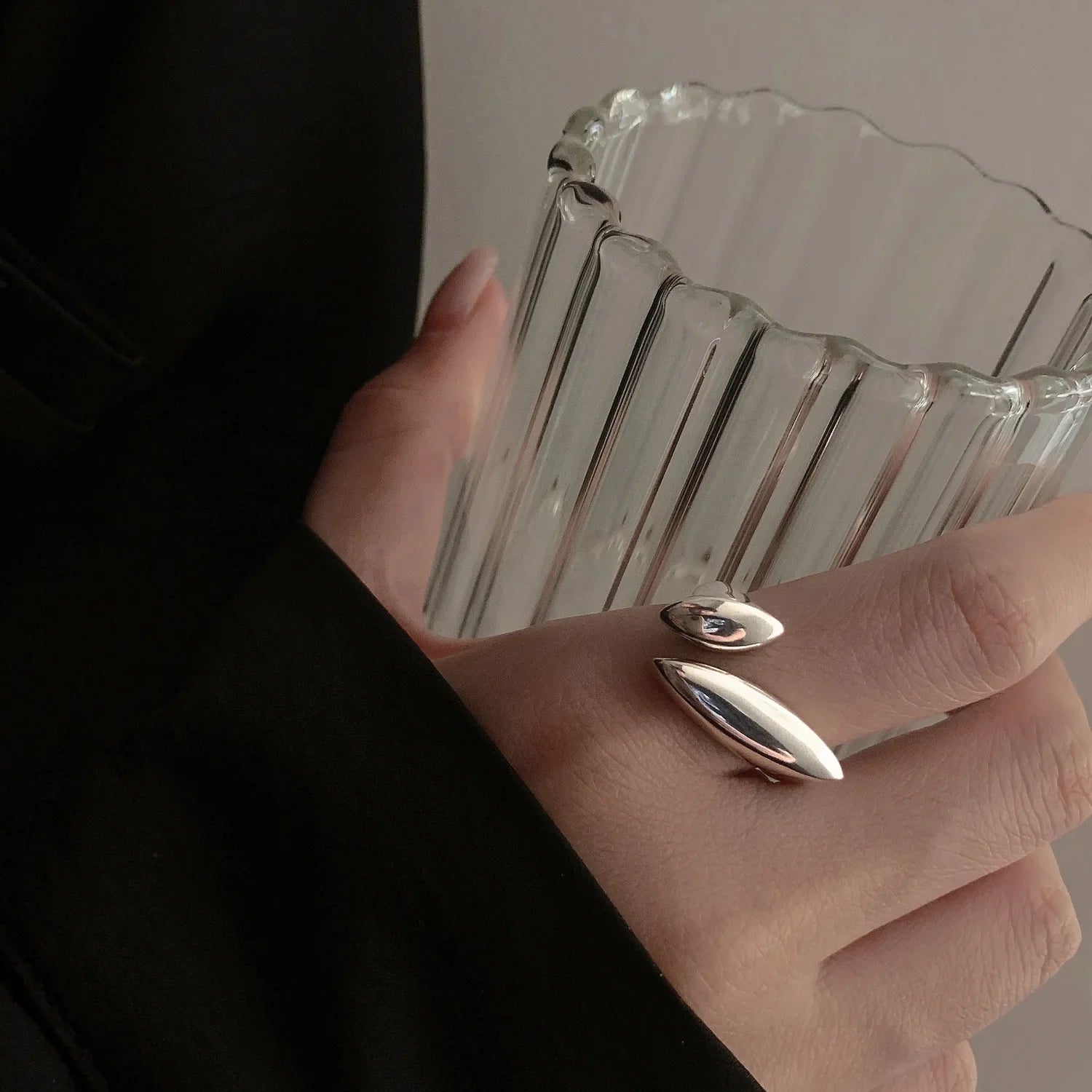 S925 Modern Geometric Elegance Rings