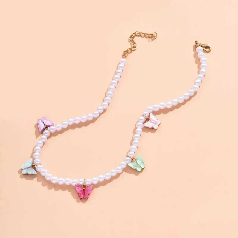 Dainty Colorful Butterfly Choker Necklace
