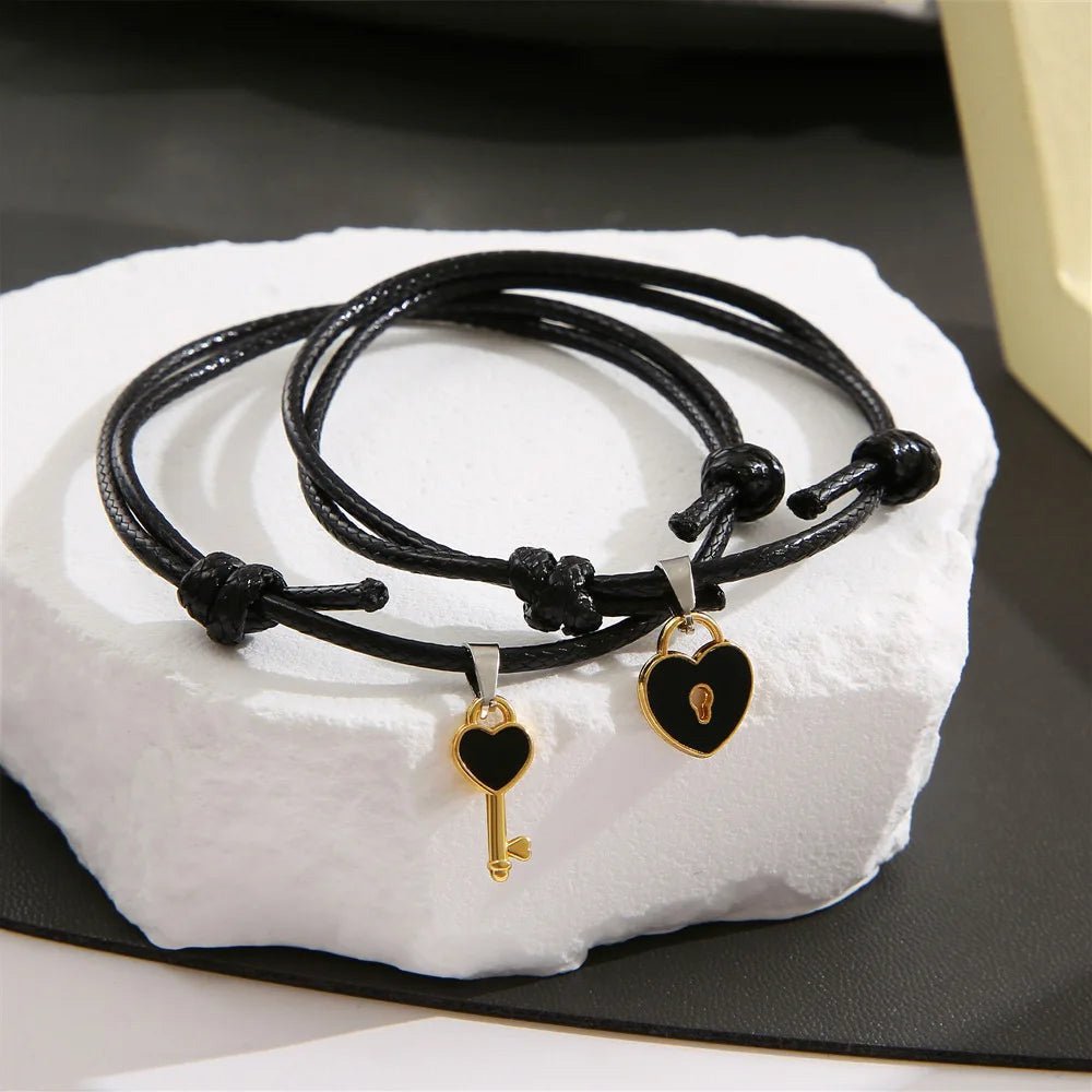 Minimal Lock & Key Couples Bracelets